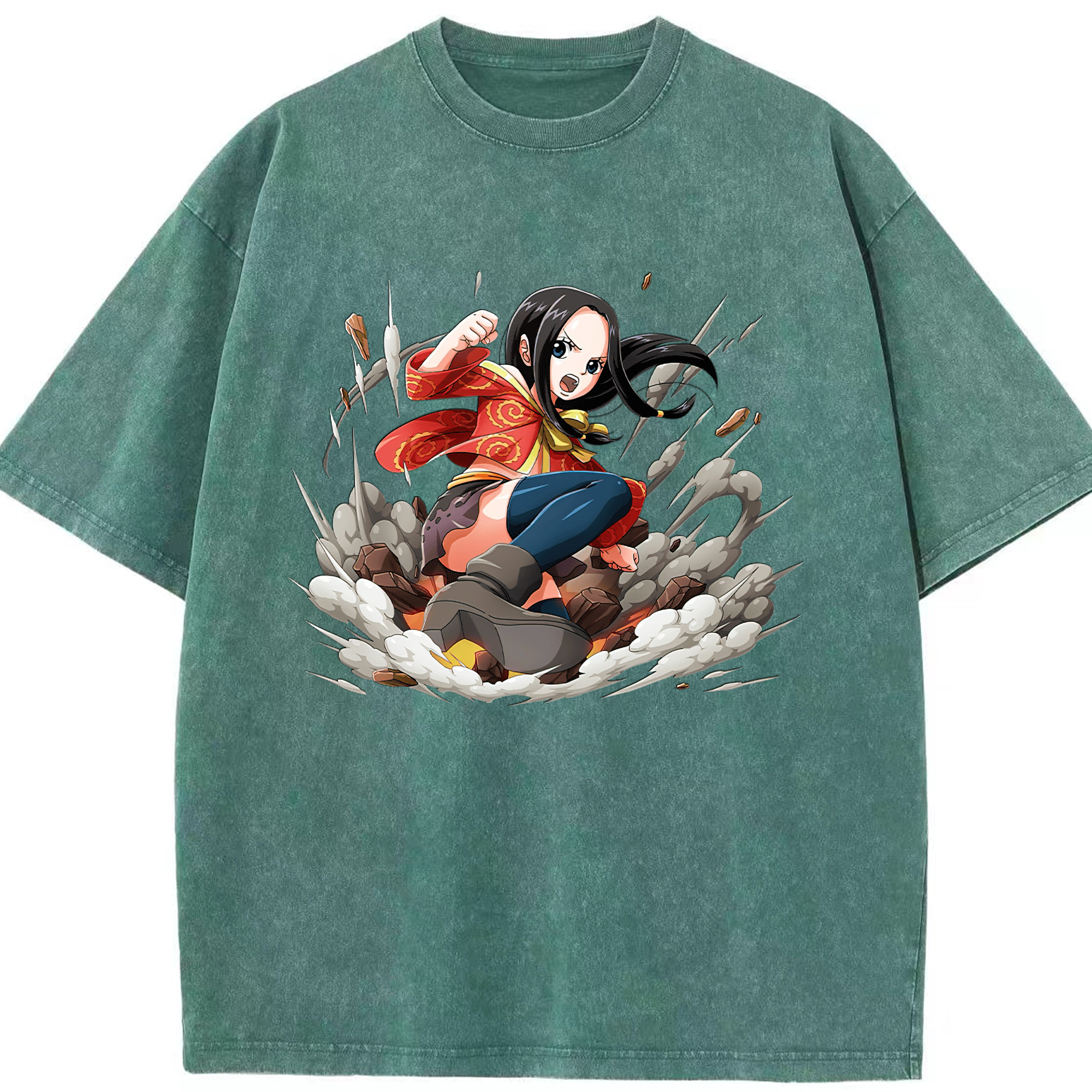 ワンピース ボア・ハンコック ONE PIECE Boa·Hancock 綿100% ヴィンテージ風 半袖Tシャツ（フロントプリント）